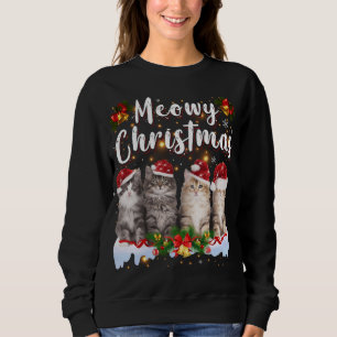 Cat Meowy Family Matching jul Pajamas Santa T Shirt