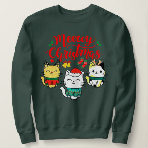 Cat Meowy Family Matching jul Pajamas Santa T Shirt