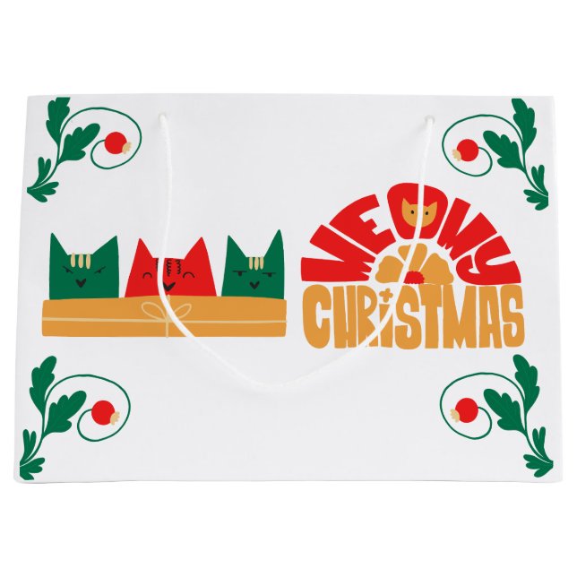 Cat Meowy jul Helgdag Gift Bag (Framsidan)