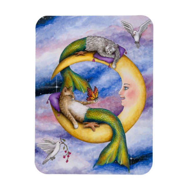 Cat Mermaid 29 Magnet (Vertikal)