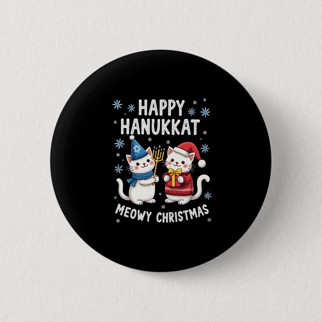 Cat Merry Christmas Happy Hanukkah Jewish Christia Knapp (Framsida)