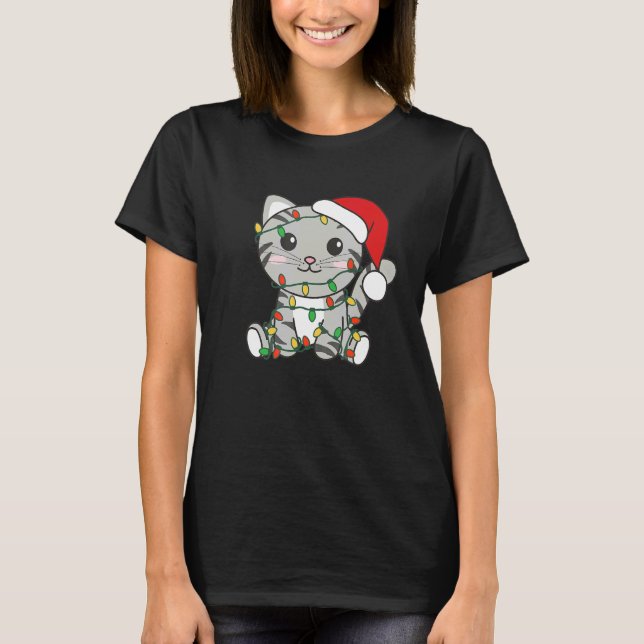 Cat Merry Christmas Winter Animals Cats Christmas  T Shirt (Framsida)