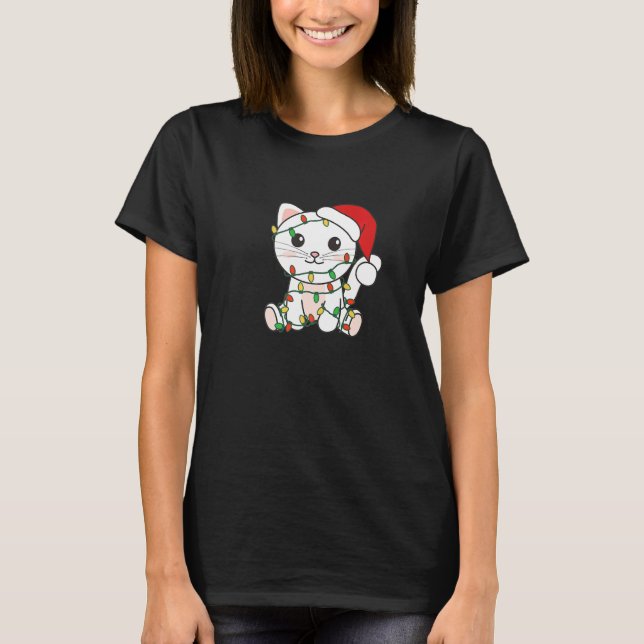 Cat Merry Christmas Winter Animals Cats Christmas  T Shirt (Framsida)