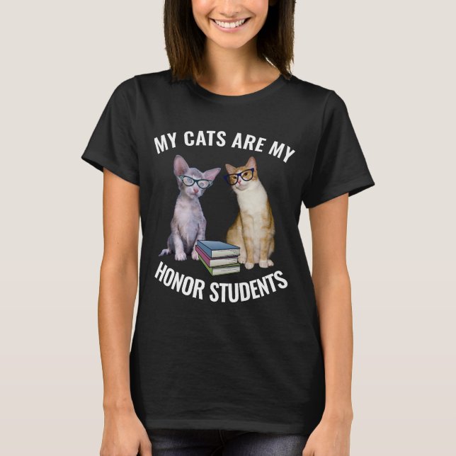 CAT - MIN KATT ÄR MIN HONOR STUDENTER T-SHIRTS (Framsida)