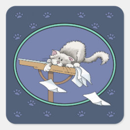 Cat misChief mönster Fyrkantigt Klistermärke