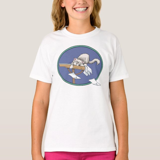 Cat misChief mönster T Shirt (Framsida)