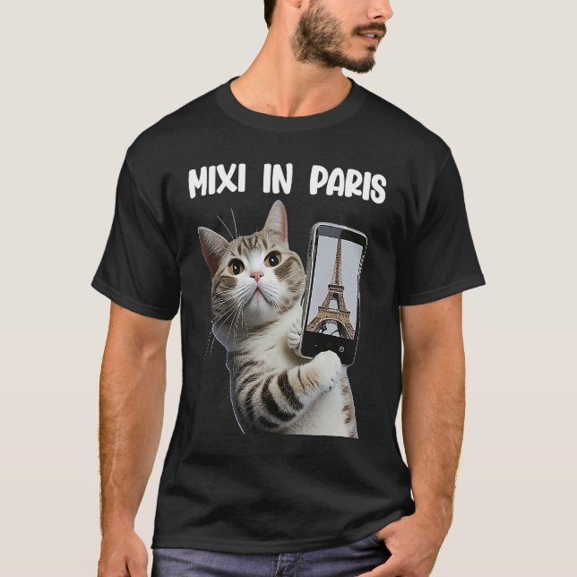 Cat Mixi i Paris gay paree seleby T Shirt (Framsida)