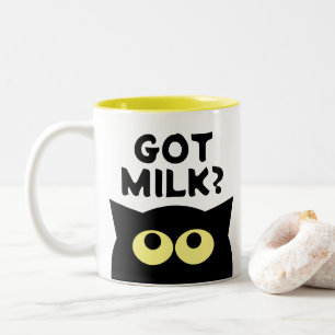 Cat Mjölk? Lustigt kaffe mugg-gåva Två-Tonad Mugg