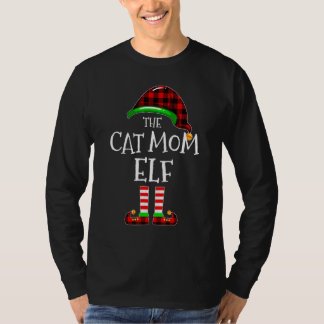 Cat Mom Alv Buffalo Rutig Matchande Familj Jul T Shirt