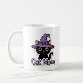 Cat Mom Black Cat Witch Hat Cute Coffee Mug Cat Lo Kaffemugg
