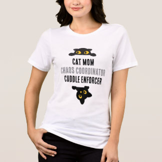 cat mom chaos coordinator cuddle enforcer t shirt