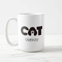 Cat Mom coffee mug – Cute pow with letter cat Kaffemugg
