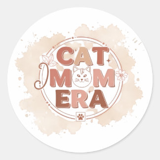Cat Mom Era Trendy Sticker Runt Klistermärke