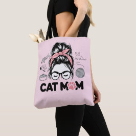"Cat Mom" Funny Cute Cat Lover Women Tygkasse