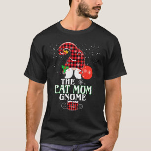 Cat Mom Gnome Buffalo-rutig Matchande Familj Jul T Shirt