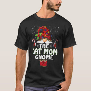 Cat Mom Gnome Buffalo-rutig Matchande Familj Jul T Shirt