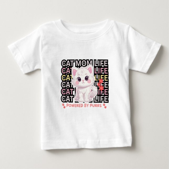 Cat Mom Life funny T Shirt (Framsida)