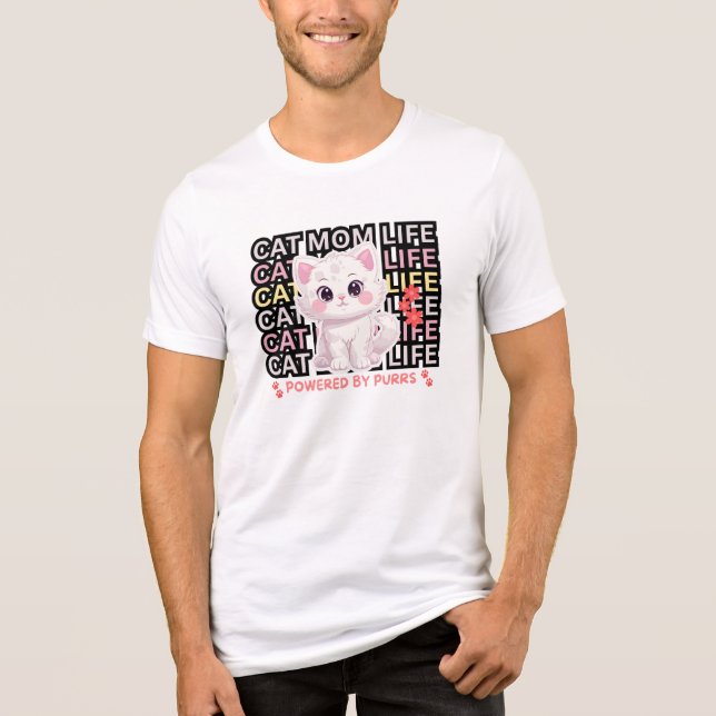 Cat Mom Life funny T Shirt (Framsida)