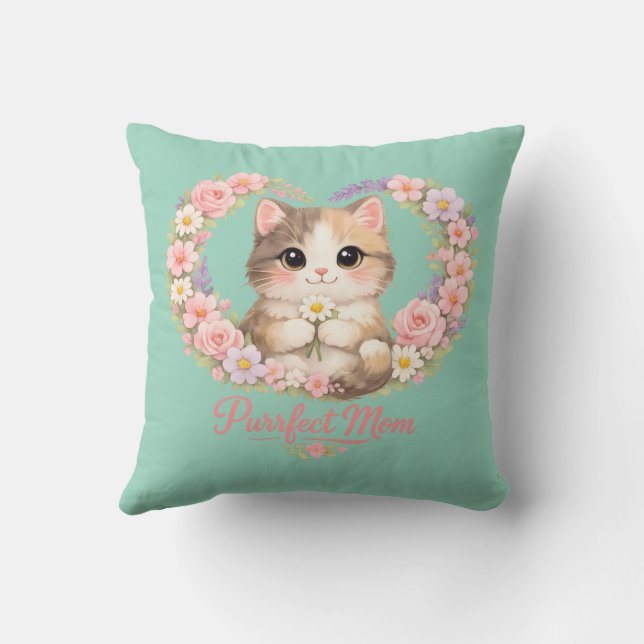 Cat Mom Mors Dag  Kudde (Baksida)