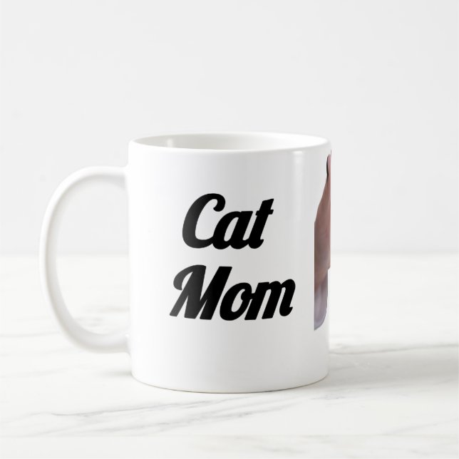 Cat Mom Mug | Cute Cat Lover Gift with Hand Pettin Kaffemugg (Vänster)