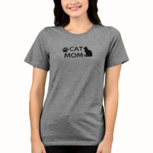 CAT MOM Paw Print T-Shirt | Women's Heather Grey