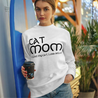 Cat Mom Pet Lover Funny Quote Cute Black And White T Shirt