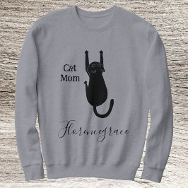 Cat Mom Pet Lover Script Name Personalized Grey T Shirt