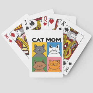 Cat mom playing cards casinokort