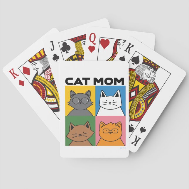 Cat mom playing cards casinokort (Baksidan)