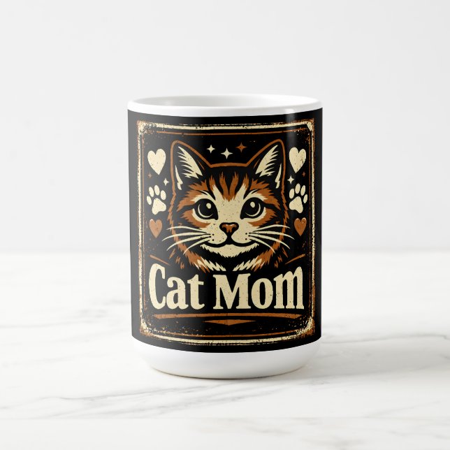 Cat Mom – Proud Feline Mother Love Kaffemugg (Center)