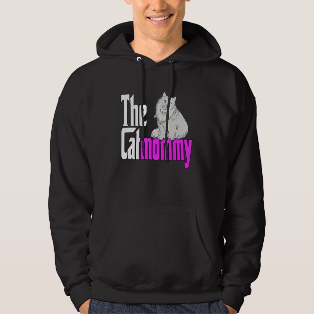 Cat Mom The Catmother Crazy Cat Mother Kitty Mommy Hoodie (Framsida)