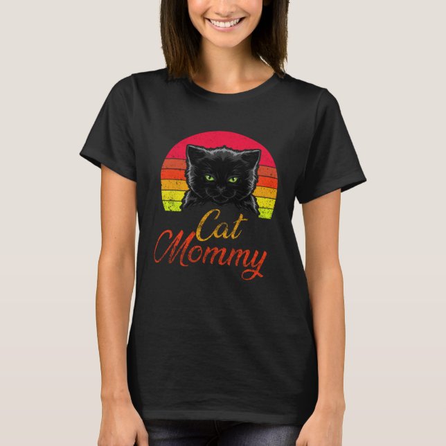Cat Mommy Kitty Kitten  Mom Mama Mother s Day Retr T Shirt (Framsida)