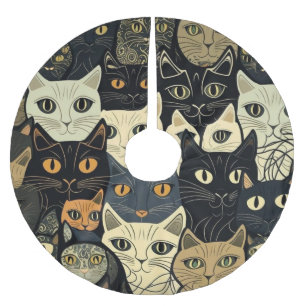 Cat Mönster Artsy Julgransmatta Borstad Polyester