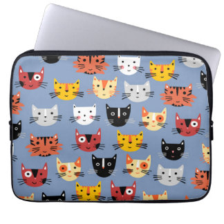 Cat Mönster Blue Laptop Fodral