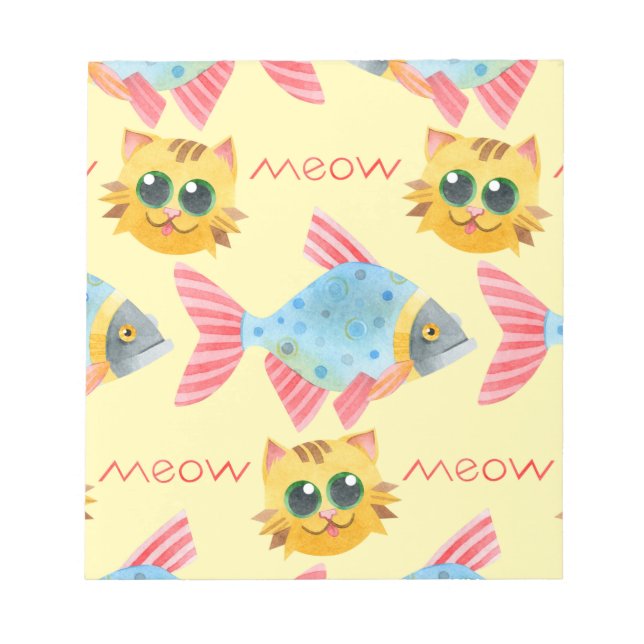 Cat Mönster Cute Colorful Pets Animals Anteckningsblock (Framsida)