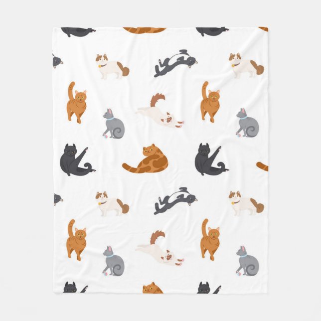 Cat mönster fleecefilt (Framsidan)