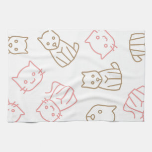 Cat mönster kökshandduk