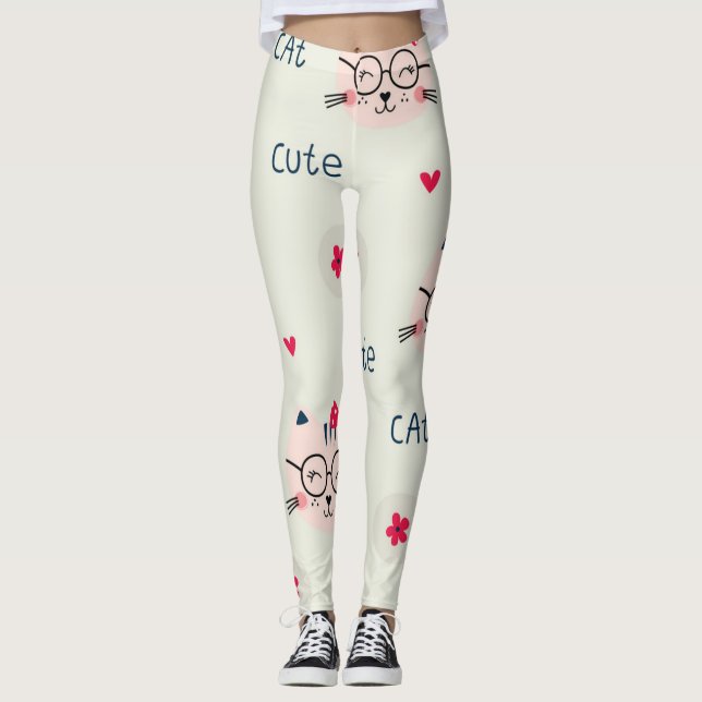 Cat mönster leggings (Framsida)