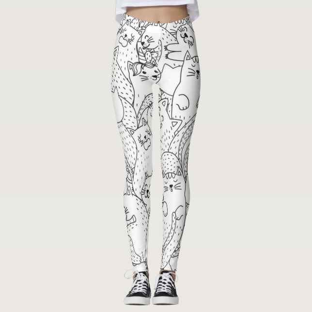 Cat mönster leggings (Framsida)