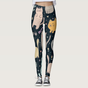 Cat mönster leggings