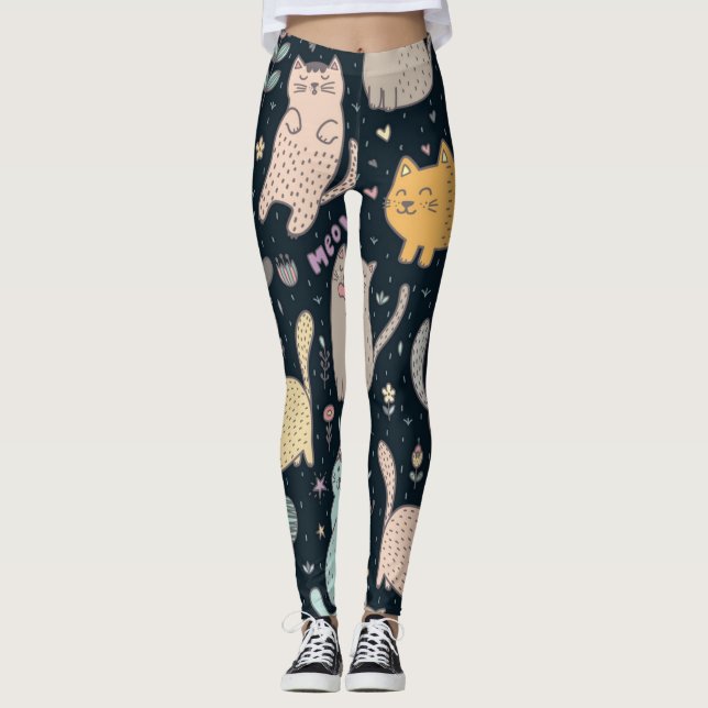 Cat mönster leggings (Framsida)