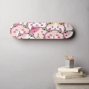 Cat Mönster - lustigt färgstarka sällskapsdjur Mini Skateboard Bräda 18,5 Cm