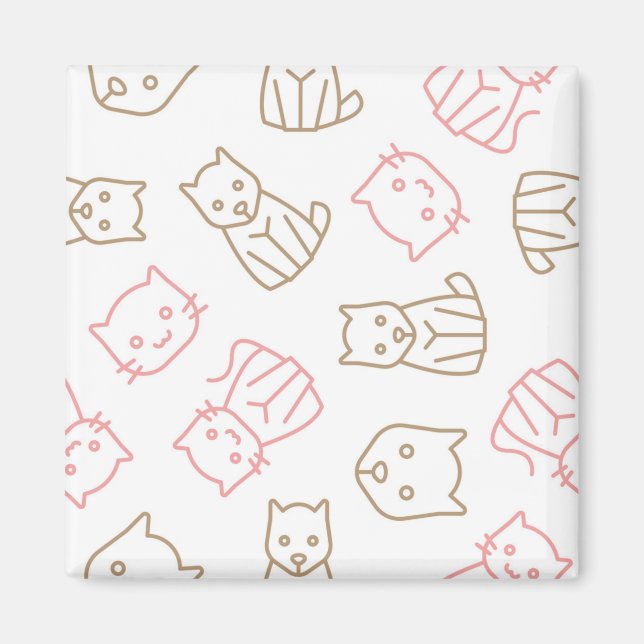 Cat mönster magnet (Framsidan)