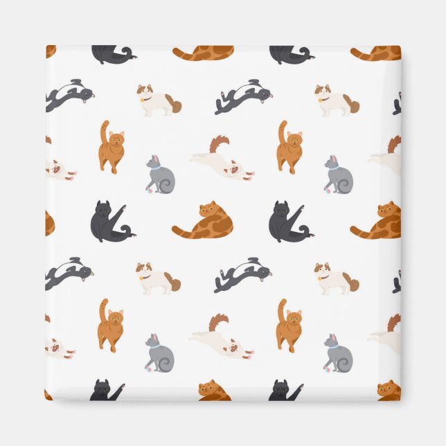 Cat mönster magnet (Framsidan)