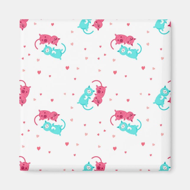 Cat mönster magnet (Framsidan)