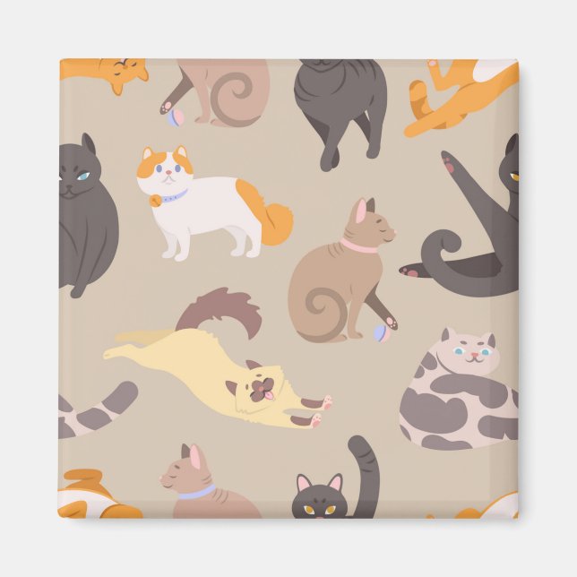 Cat mönster magnet (Framsidan)