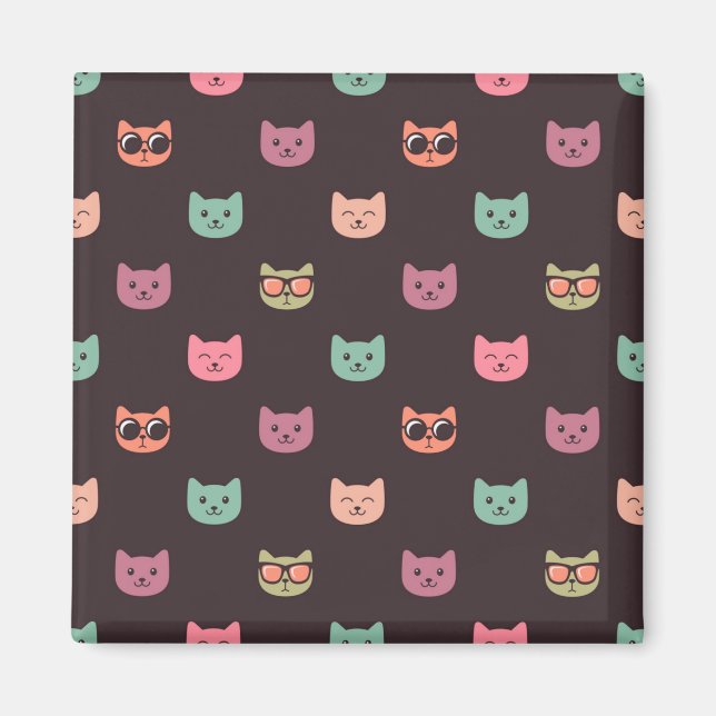 Cat mönster magnet (Framsidan)