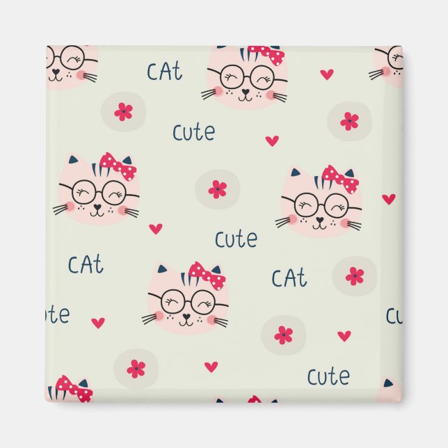 Cat mönster magnet (Framsidan)