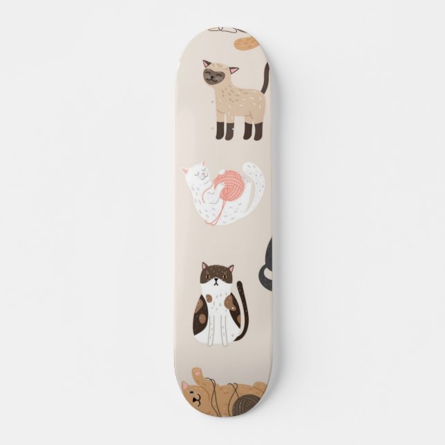 Cat mönster mini skateboard bräda 18,5 cm (Framsida)