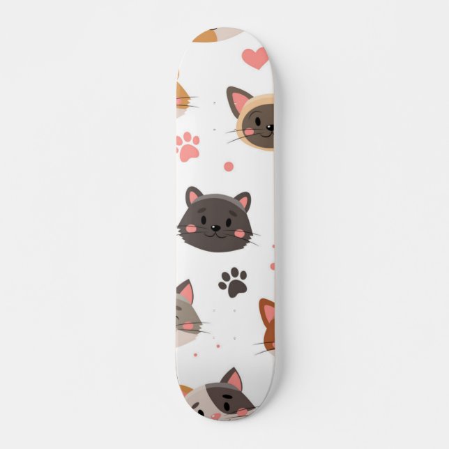 Cat mönster mini skateboard bräda 18,5 cm (Framsida)